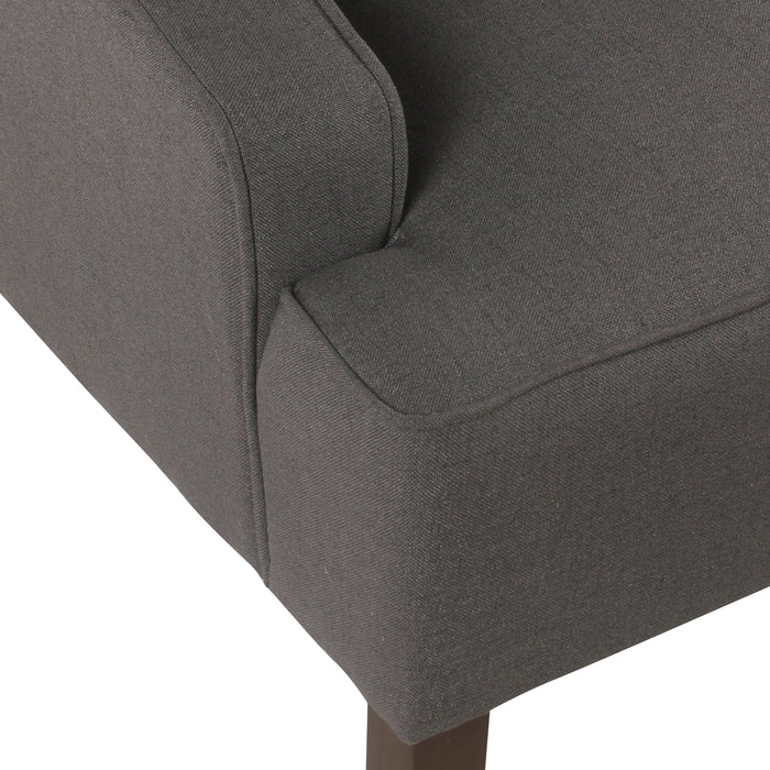 Classic Swoop Arm Accent Chair - Dark Charcoal Gray