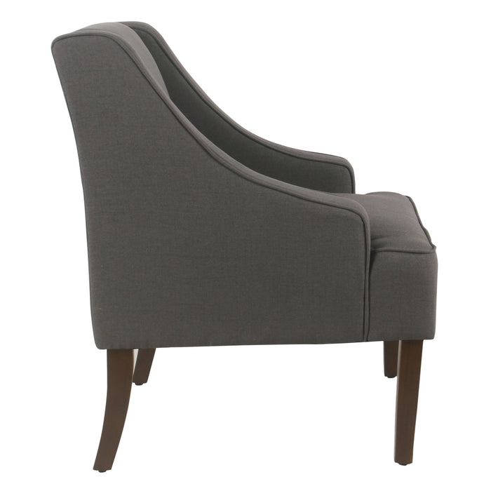 Classic Swoop Arm Accent Chair - Dark Charcoal Gray