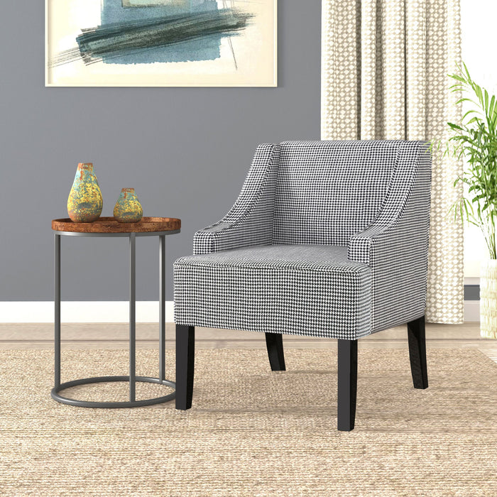 Classic Swoop Accent Chair - Ebony Houndstooth