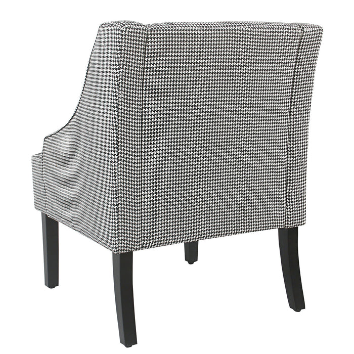 Classic Swoop Accent Chair - Ebony Houndstooth