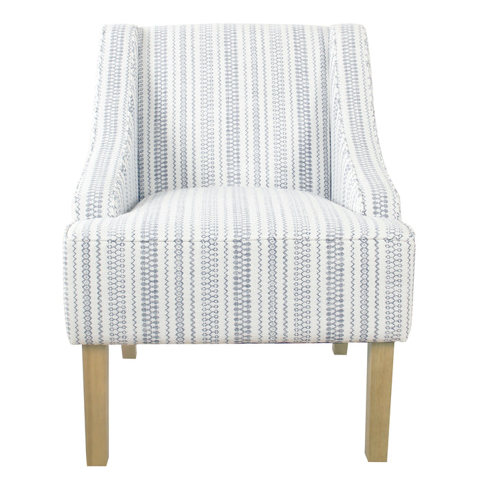 HomePop Classic Swoop Accent Chair - Blue Farmhouse Stripe