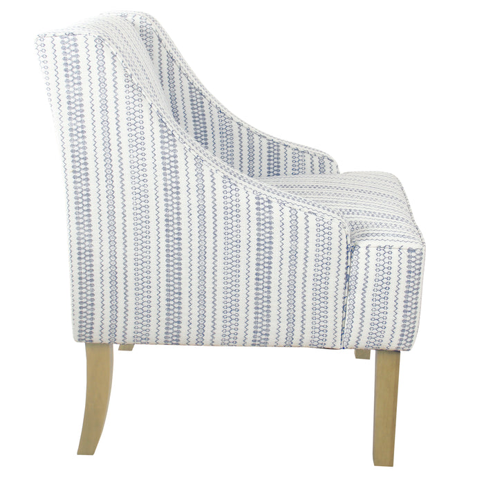 HomePop Classic Swoop Accent Chair Blue Farmhouse Stripe