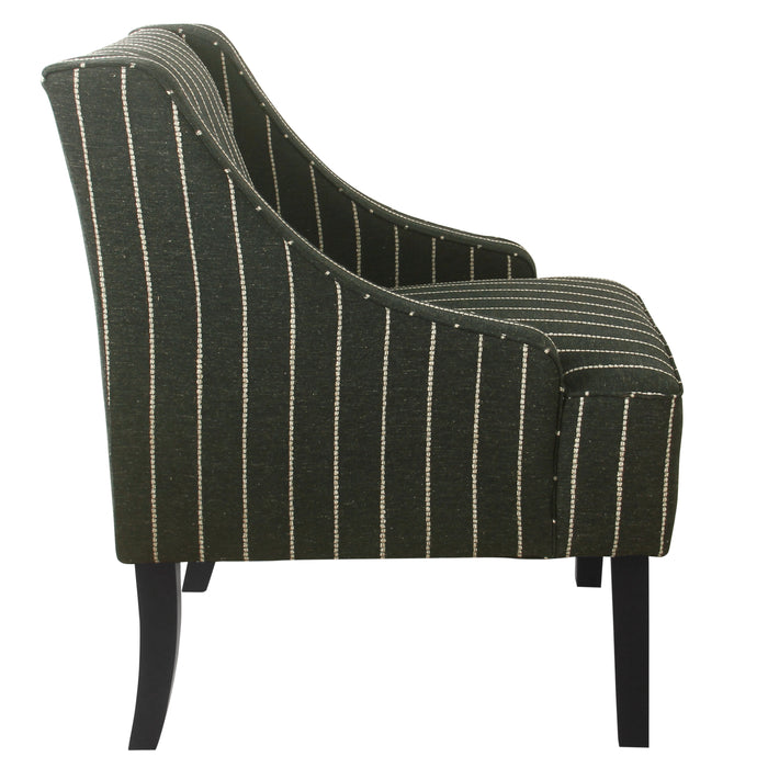 HomePop Classic Swoop Accent Chair - Black with Boucle Stripe