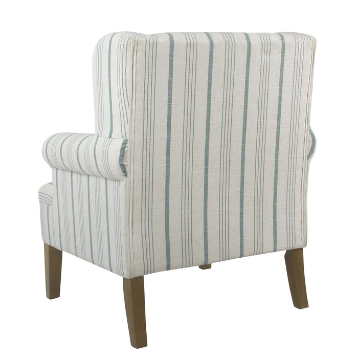 Emerson Rolled Arm Accent Chair - Blue Calypso Stripe