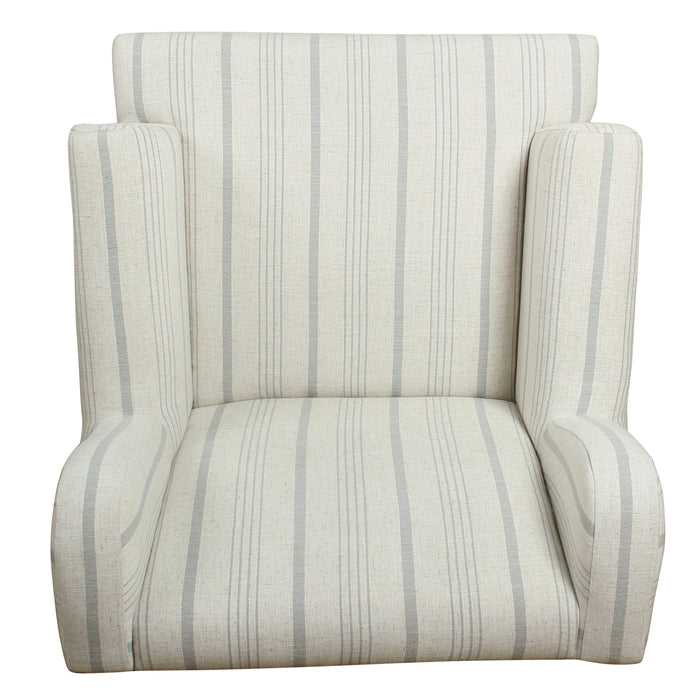Emerson Rolled Arm Accent Chair - Dove Grey Stripe