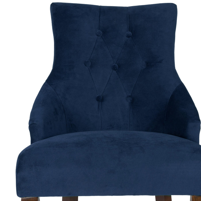 Velvet Tufted Accent Chair - Navy