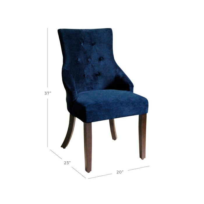 Velvet Tufted Accent Chair - Navy