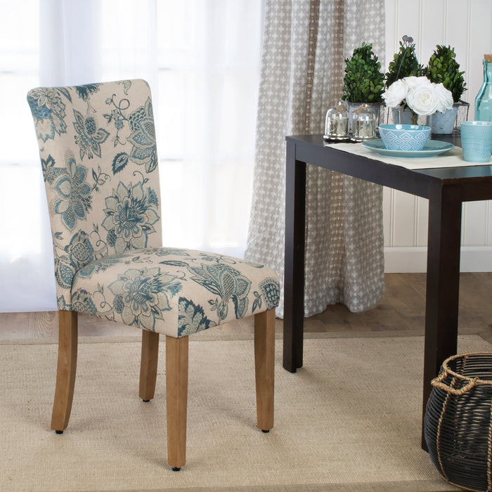 Classic Parson Dining Chair - Blue Floral - Set of 2