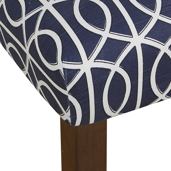 Classic Parsons Chair - Blue Trellis - Set of 2