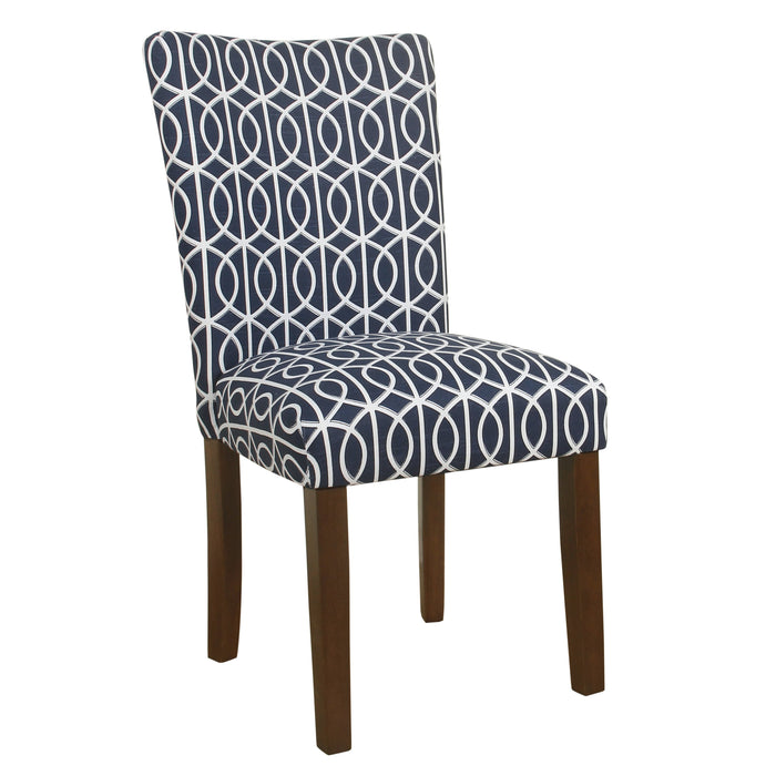 Classic Parsons Chair - Blue Trellis - Set of 2