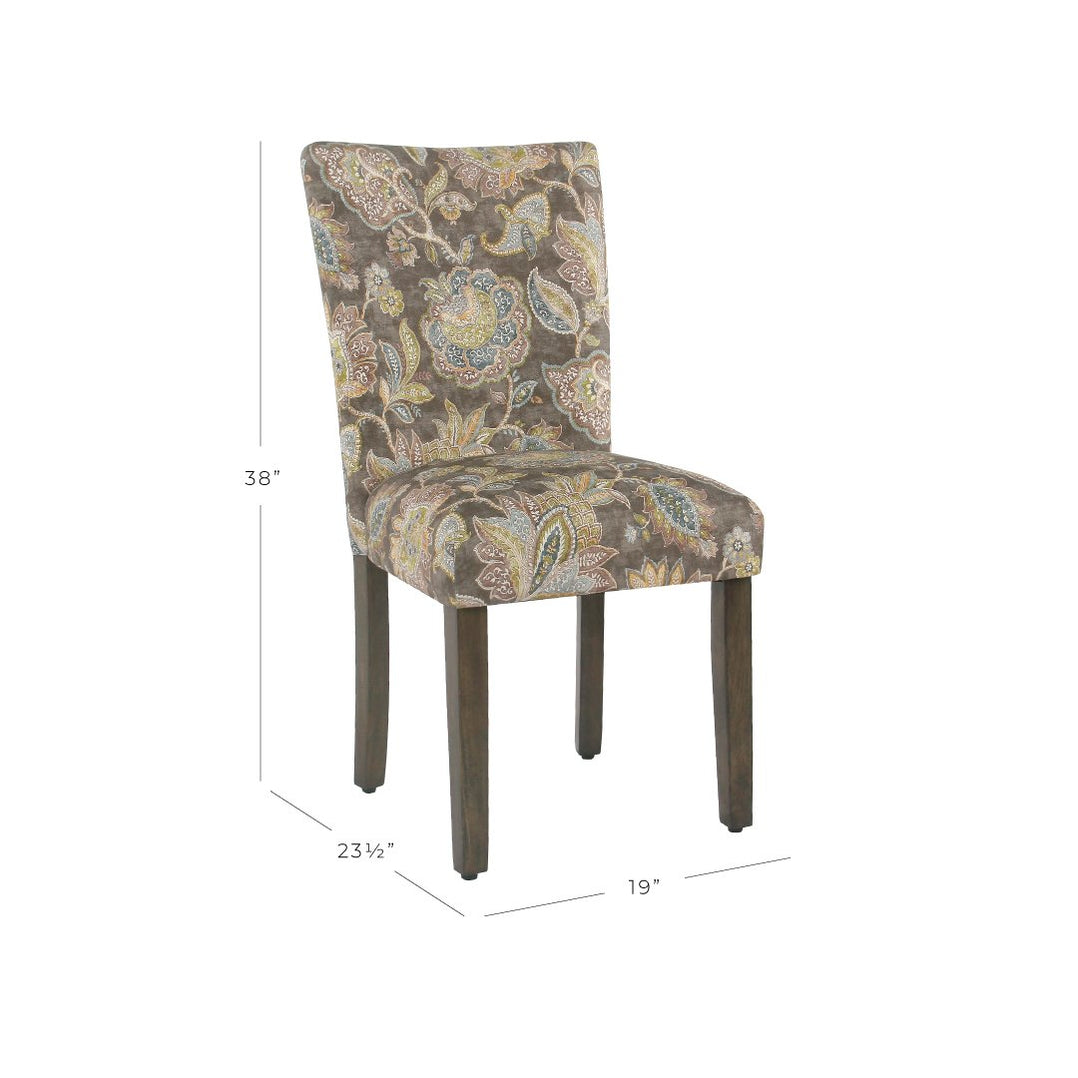 Classic Parsons Dining Chair Gray Floral Set Of 2 HomePop Furniture   K6805 A824 1078x1078 