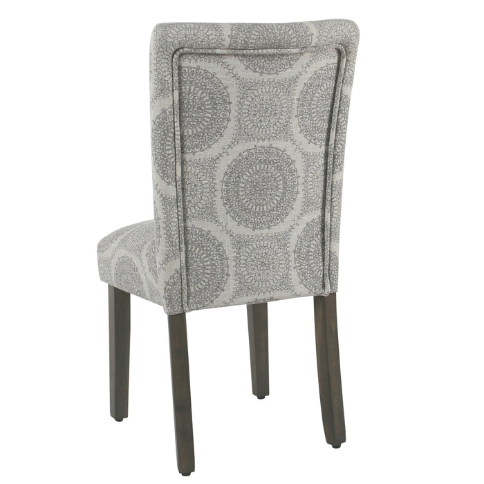 Classic Parsons Dining Chair - Gray Medallion -Set of 2