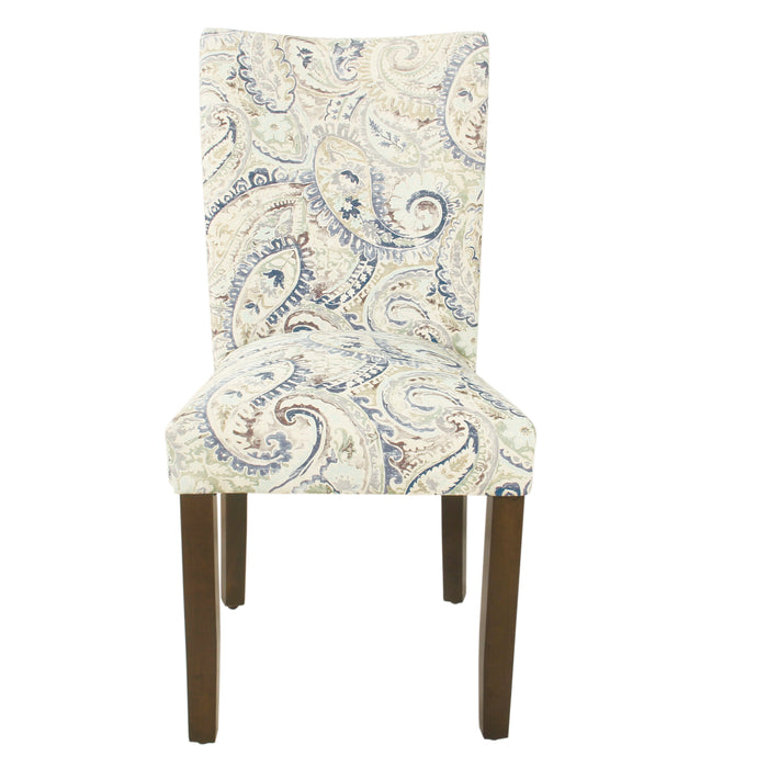 HomePop Classic Parsons Dining Chair - Blue Velvet Paisley Print (Set of 2)