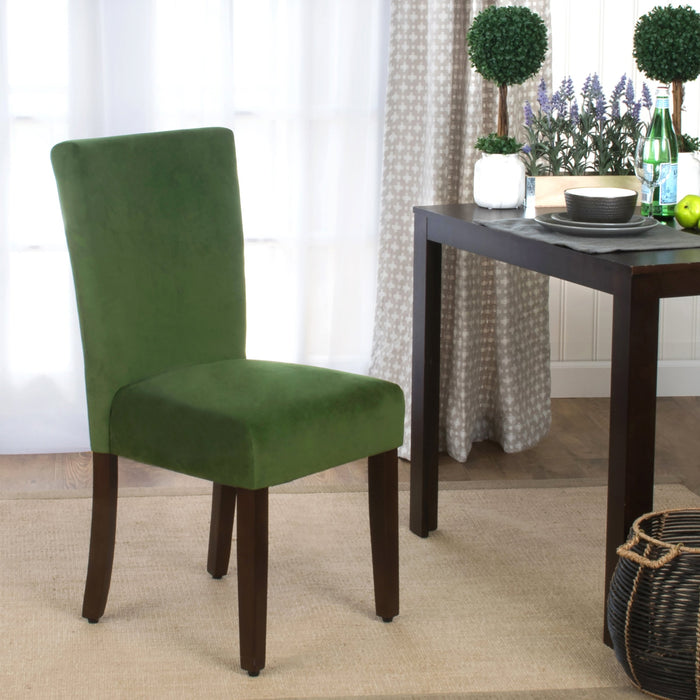 Velvet Parson Dining Chair - Green - Set of 2