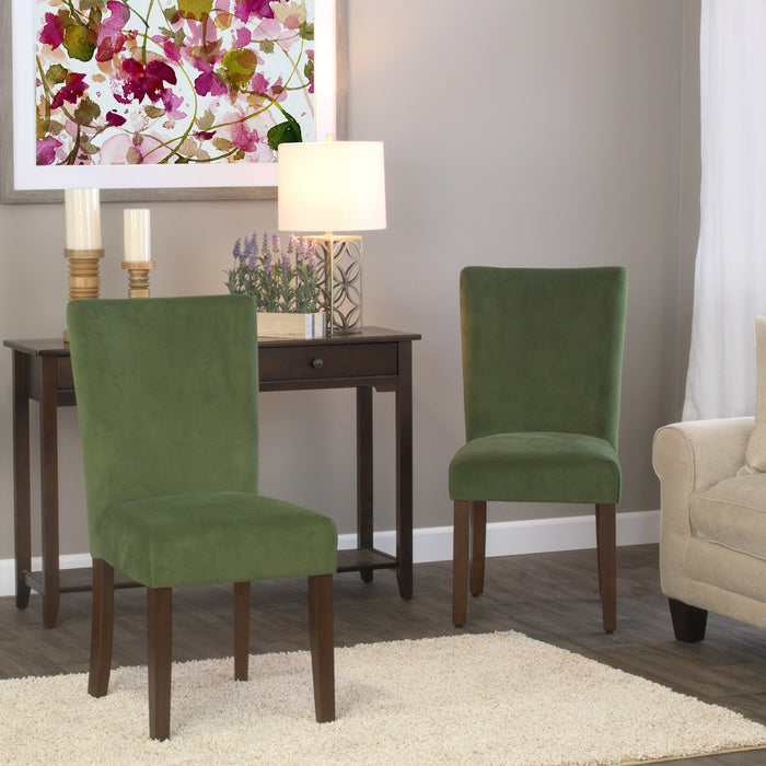Velvet Parson Dining Chair - Green - Set of 2