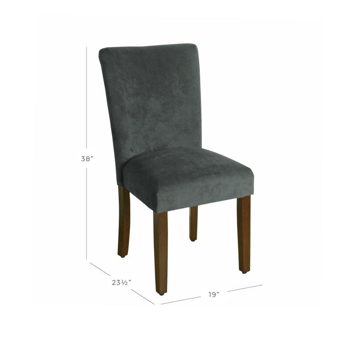 Velvet Parson Dining Chair - Dark Gray - Set of 2