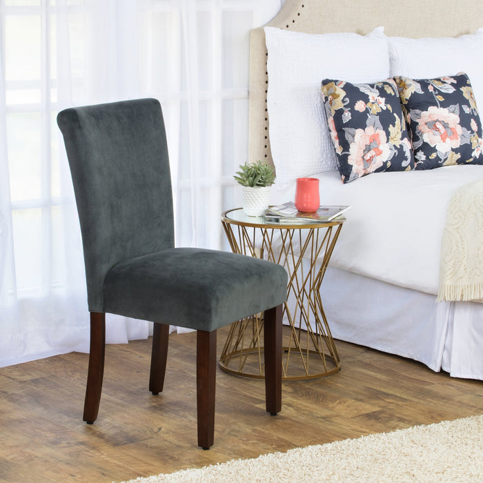 Velvet Parson Dining Chair - Dark Gray - Set of 2