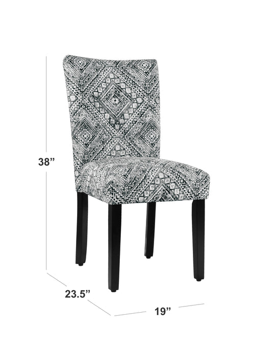 HomePop Classic Velvet Parsons Dining Chair - Velvet Tribal Pattern (Set of 2)
