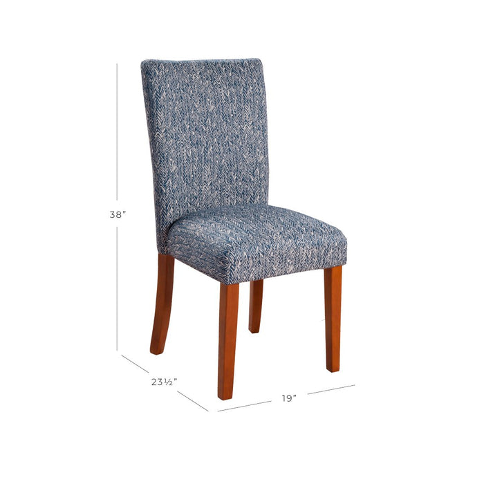 Classic Parsons Dining Chair - Blue Woven -  Set of 2