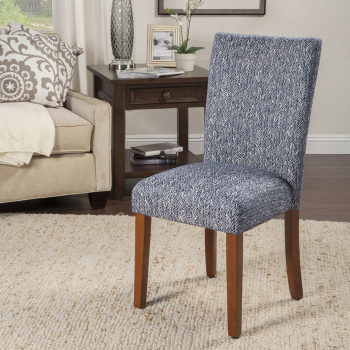 Classic Parsons Dining Chair - Blue Woven -  Set of 2
