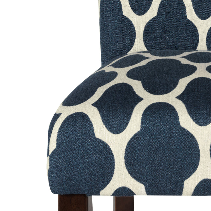 Classic Parsons Dining Chair -  Geo Navy Blue - Set of 2