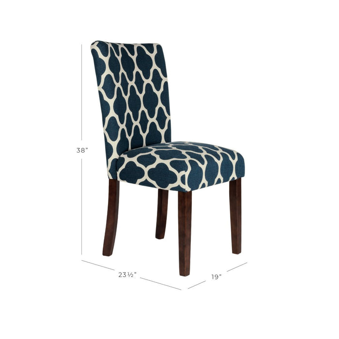 Classic Parsons Dining Chair -  Geo Navy Blue - Set of 2
