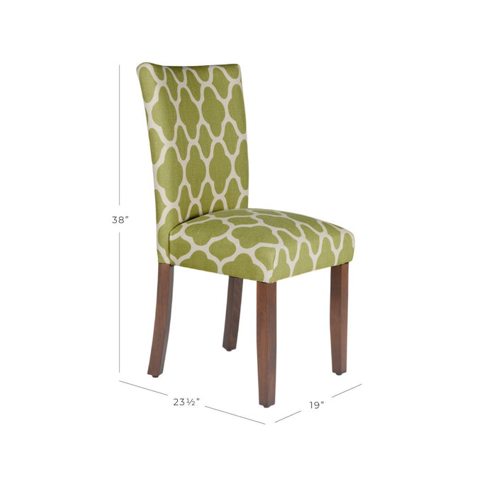 Classic Parsons Dining Chair -  Geo Light Green - Set of 2