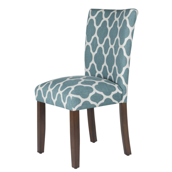 Classic Parsons Dining Chair -  Geo Teal - Set of 2