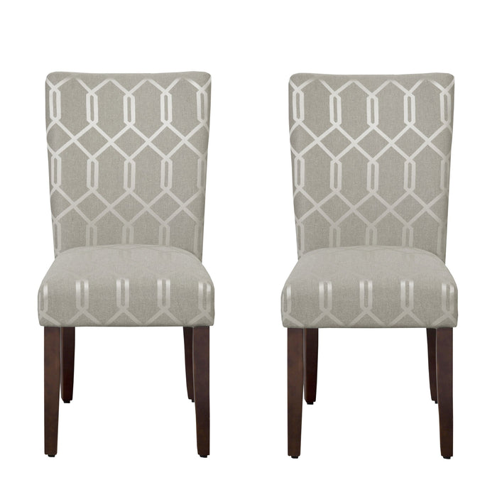 Classic Parsons Dining Chair - Gray Lattice - Set of 2