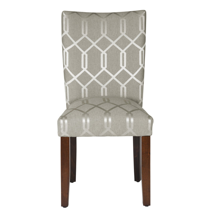 Classic Parsons Dining Chair - Gray Lattice - Set of 2