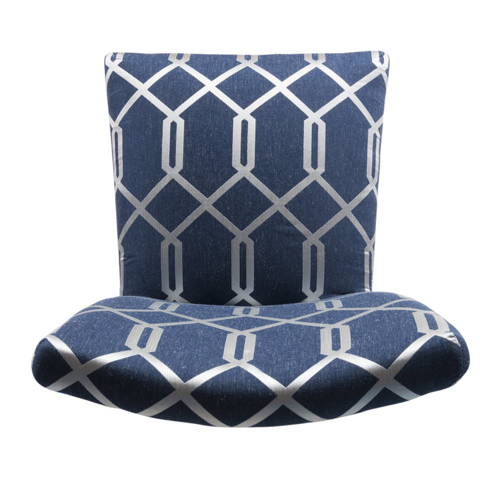 Classic Parsons Dining Chair - Navy Lattice - Set of 2