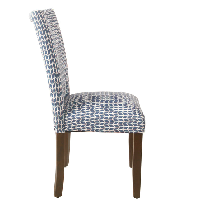 HomePop Classic Parsons Dining Chair - Blue Geometric (Set of 2)
