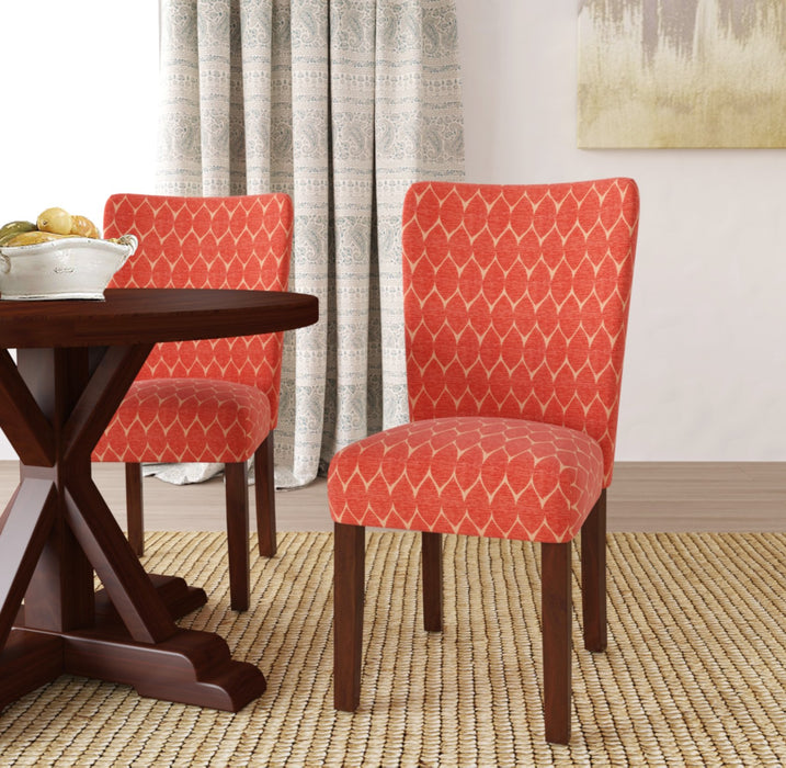 Textured Parsons Chair - Orange Geometric - Set of 2