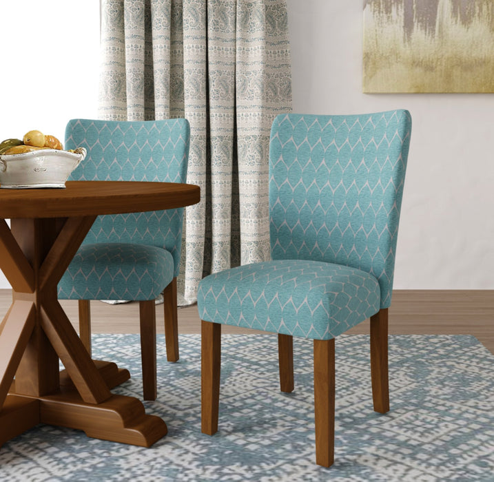 Textured Parsons Chair - Teal Geometric - Set of 2