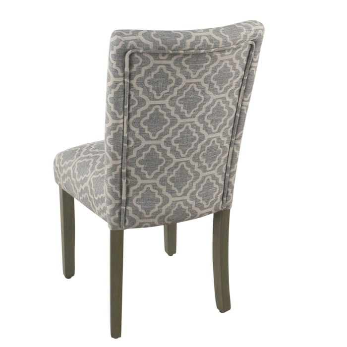 Parsons Dining Chair - Ash Gray Geometric - Set of 2