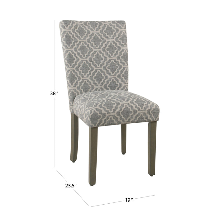 Parsons Dining Chair - Ash Gray Geometric - Set of 2