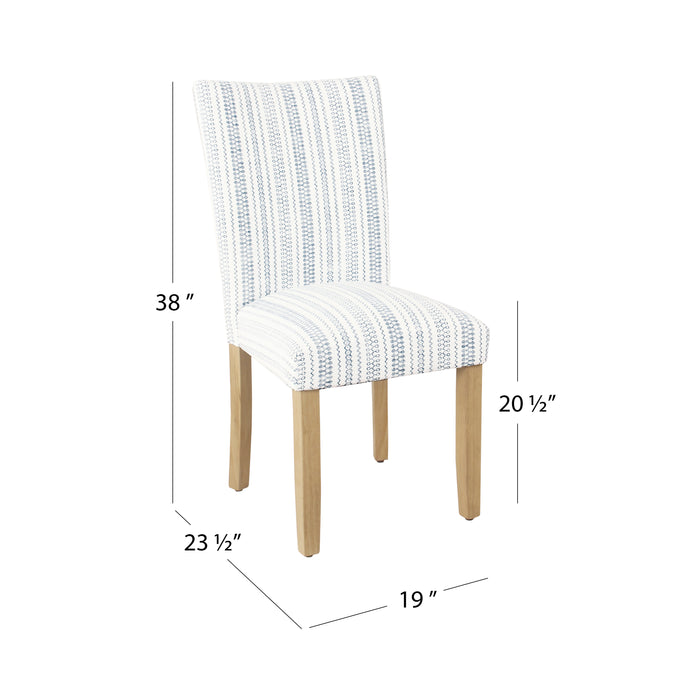HomePop Classic Parsons Dining Chair -Blue Farmhouse Stripe (Set of 2)