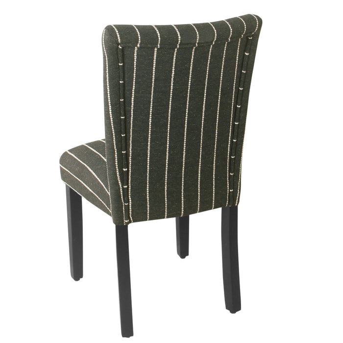 HomePop Classic Parsons Dining Chair -Black with Boucle Stripe (Set of 2)
