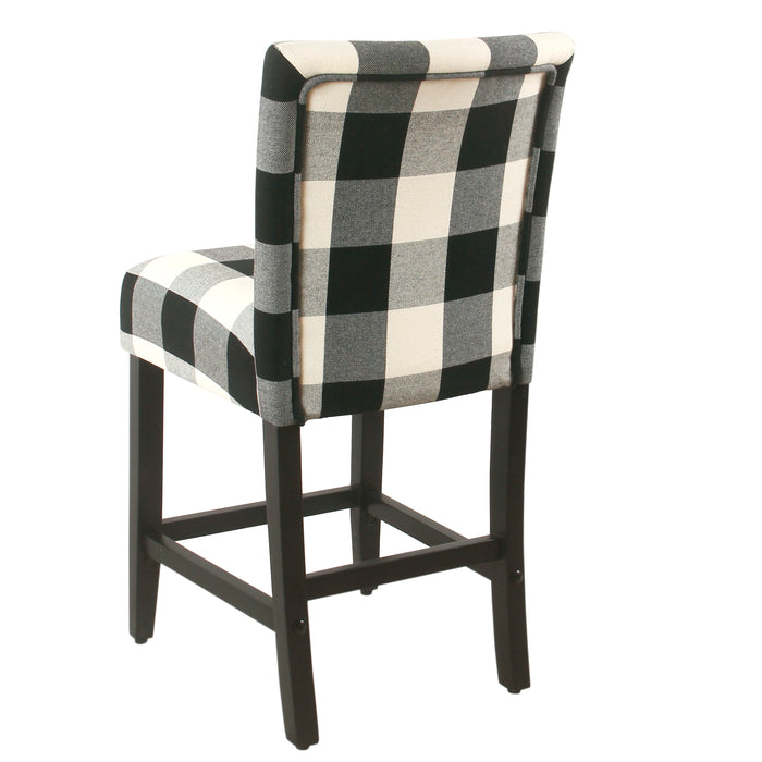 24" Classic  Counter stool- Black Plaid