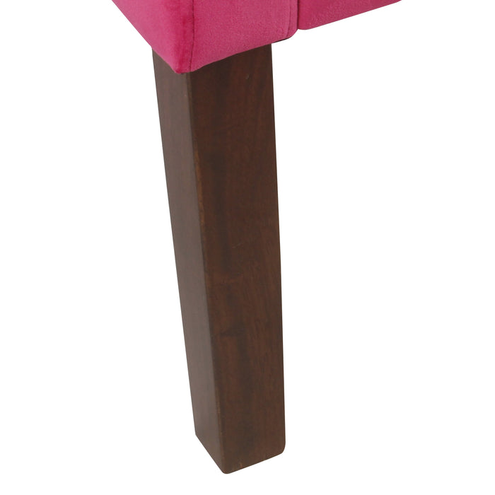 Modern Velvet Swoop Arm Accent Chair -Deep Pink