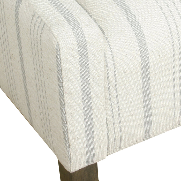 Modern Swoop Accent Chair - Dove Grey Stripe