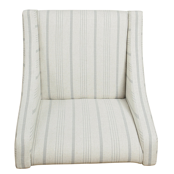 Modern Swoop Accent Chair - Dove Grey Stripe