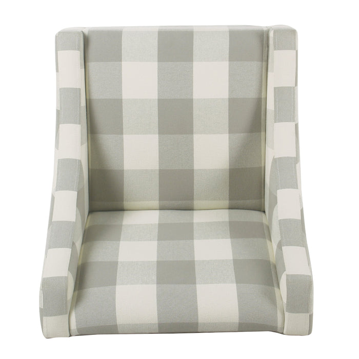 Modern Swoop Arm Accent Chair - Gray Plaid
