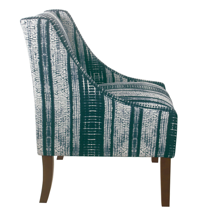HomePop Modern Swoop Arm Accent Chair- Indigo Stripes