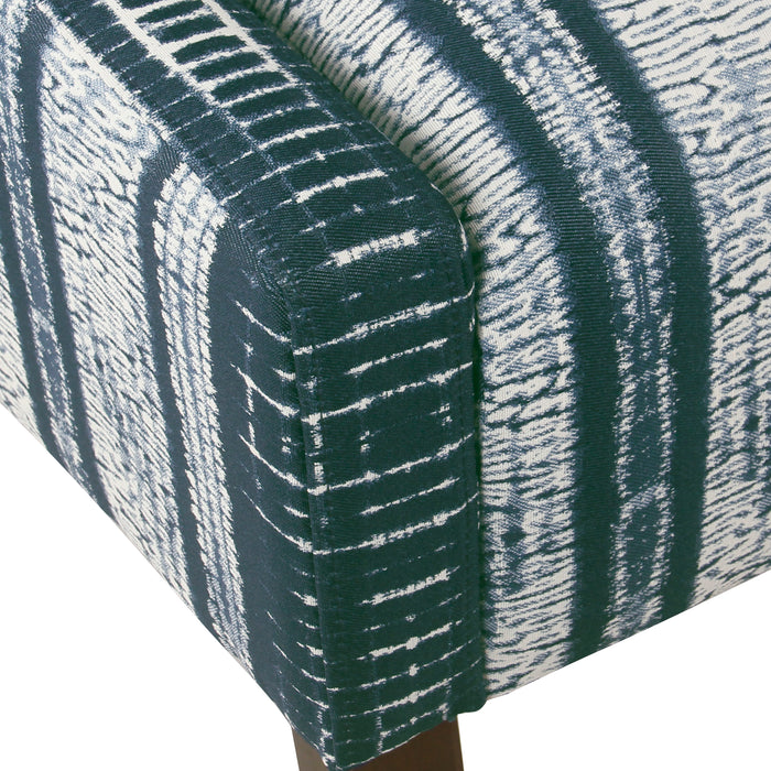 HomePop Modern Swoop Arm Accent Chair- Indigo Stripes
