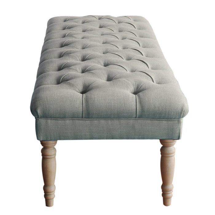 Classic Tufted Bench - Gray