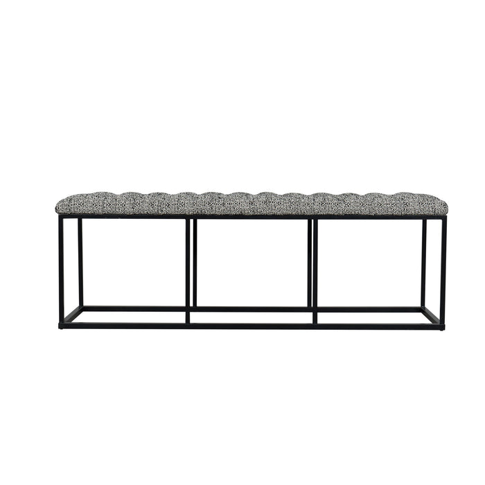 Metal Bench with Button Tufting - Global Print
