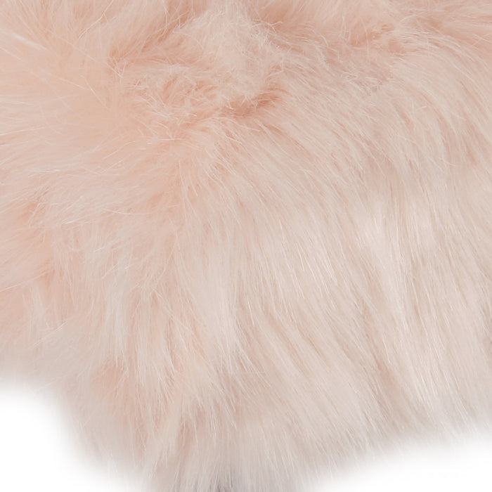 Faux Fur Square Ottoman - Pink