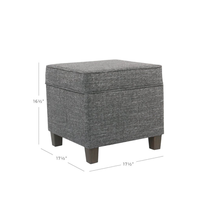 Square Ottoman with Lift Off Top - Gray Woven