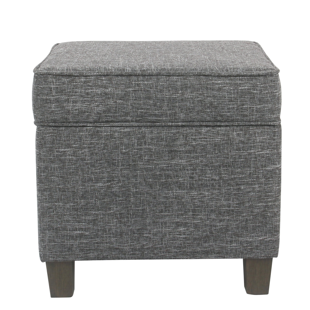 Square Ottoman with Lift Off Top - Gray Woven — HomePop Furniture